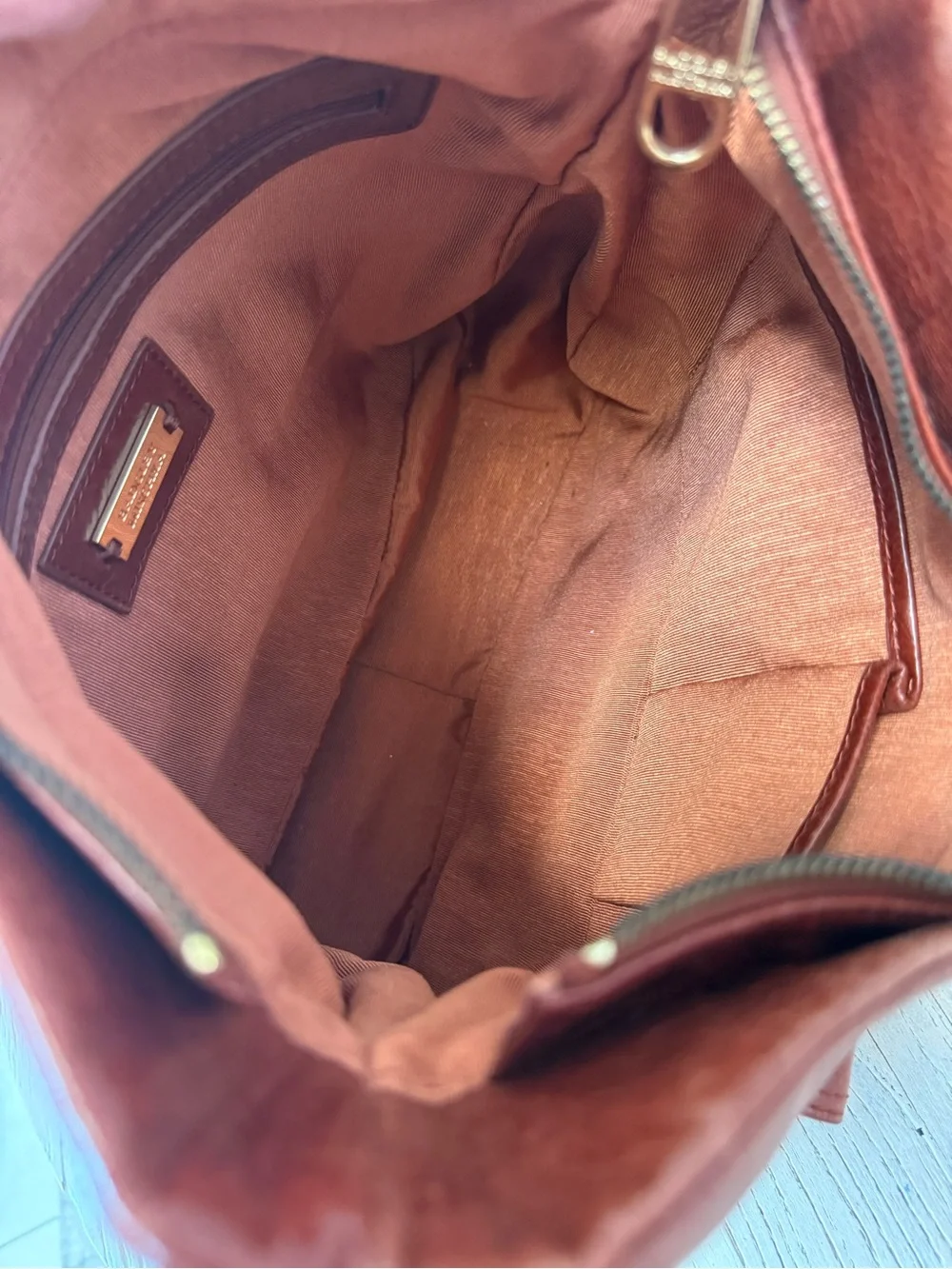 Badgley Mischka  brown leather large hobo shoulder bag
